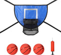 Trampoline Basketball Hoop Set, with Mini 3 Basketballs and Pump, Waterproof Trampoline Basketball Hoop Attachment for Indoor Outdoor Trampoline Accessories Basketball for All Ages