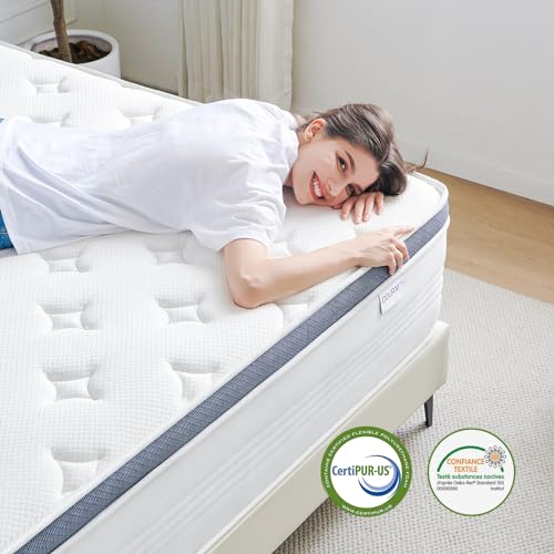 Queen Size 14 Inch Gel Memory Foam Mattress in a Box with Pocketed Springs A3876