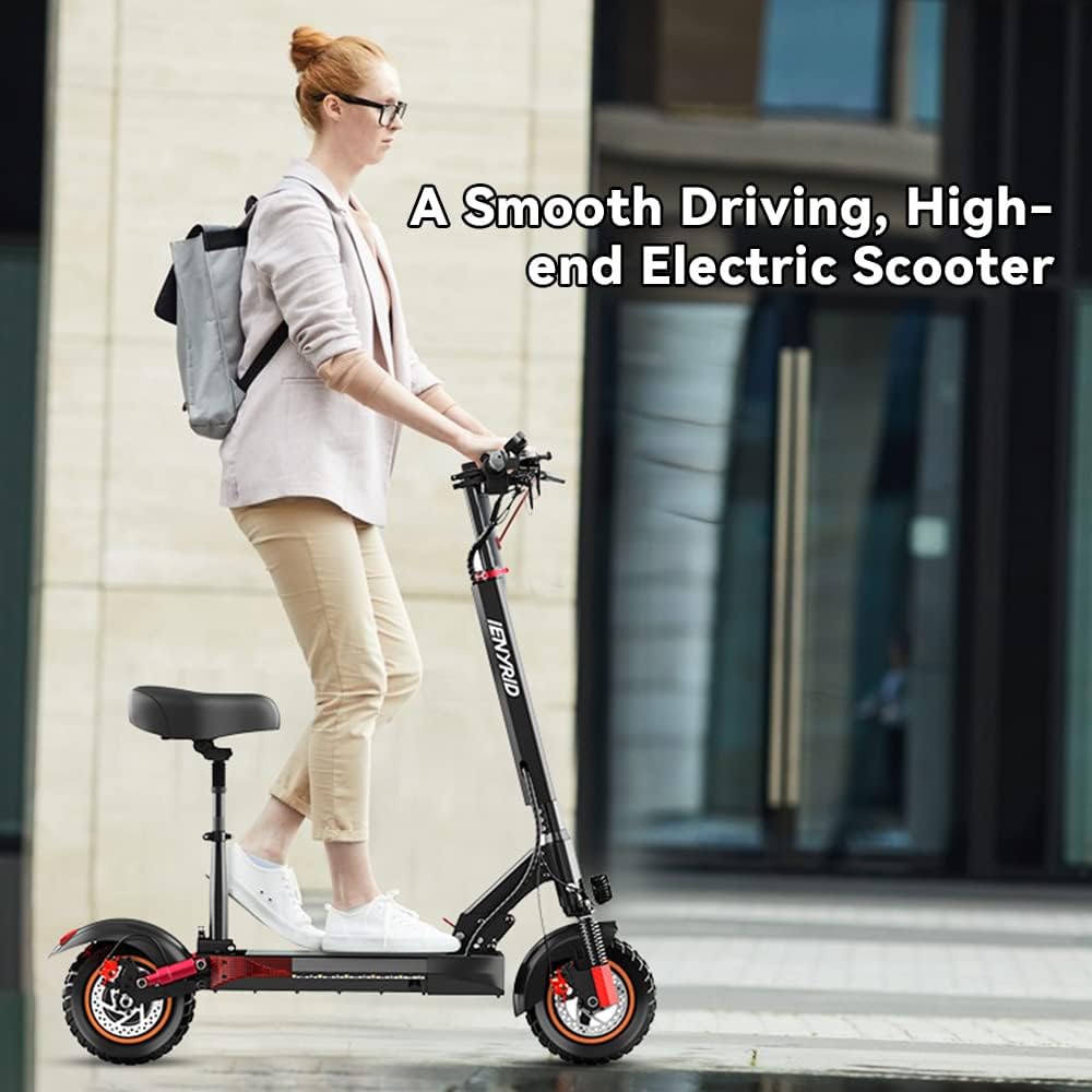 Electric Scooter for Adults with Seat, 10 Inch Air Tire, 600W Motor M678664