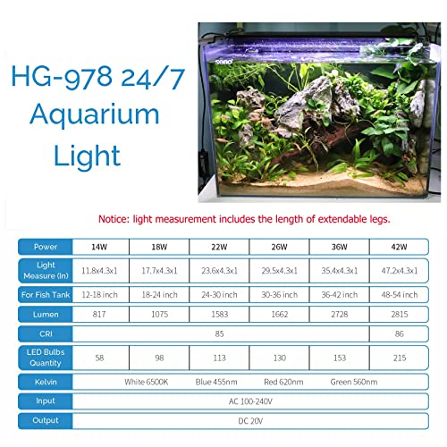 LED Aquarium Light with Timer for 24-30 Inch Planted Tank K6570