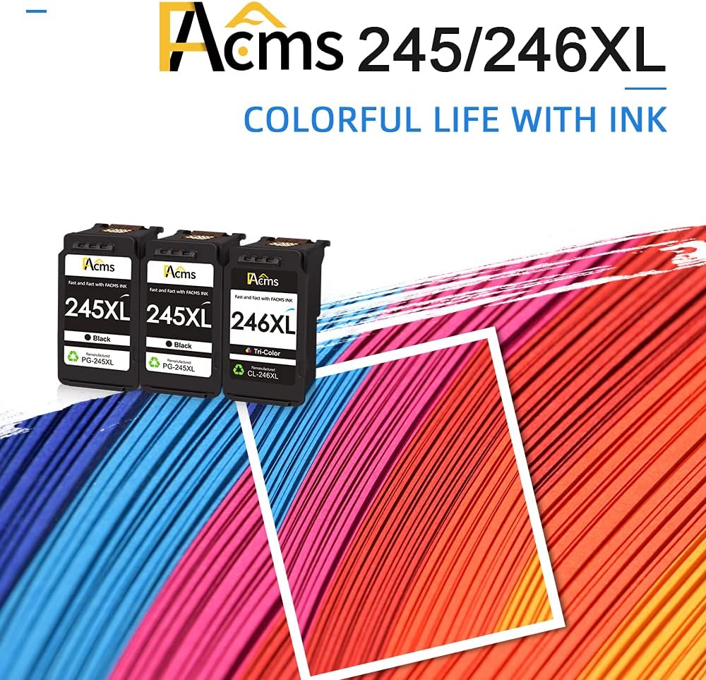 Remanufactured 245XL 246XL Ink Cartridge Combo Pack, 2 Black 1 Color K655