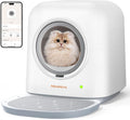 MeoWant Self Cleaning Cat Litter Box, Fully Enclosed Automatic Litter Box for Multi Cats, Ultra-Safe/APP Control/Odor Removal Smart Cat Litter Box with Mat & Liner