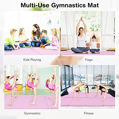 Gymnastics Mat 4x8 ft Folding Exercise Mat with Carry Handles N2334