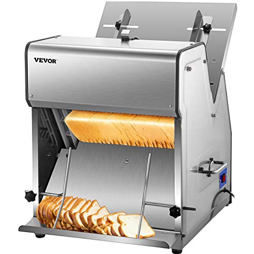 VEVOR 300 Slices/Hour Commercial Conveyor Toaster,2200W Stainless Steel Heavy Duty Industrial Toasters w/ Double Heating Tubes,Countertop Electric Restaurant Equipment for Bun Bagel Bread Baked Food