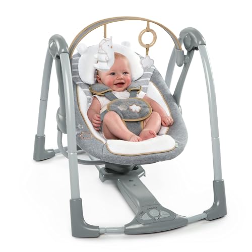 2-in-1 Portable Baby Swing & Infant Seat with Vibrations and Nature Sounds T7354