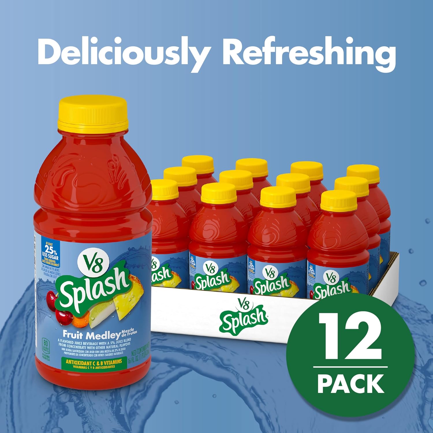 Fruit Medley Flavored Juice Beverage, 16 FL OZ Bottle (Pack of 12) C266341