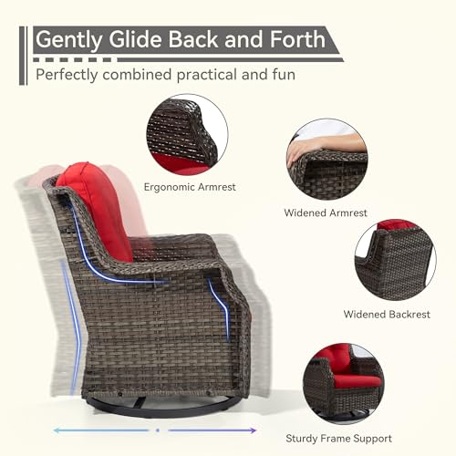 Outdoor Swivel Rocker Patio Chair with Olefin Fabric Cushions H736376