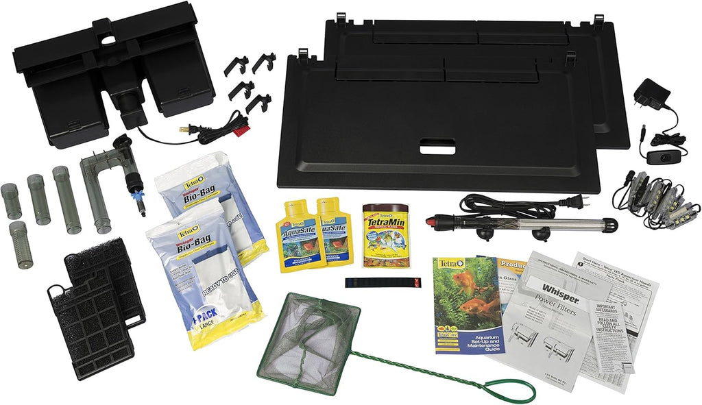 55 Gallon Aquarium Kit with Fish Tank, Filter, Heater, and Water Conditioners C47886