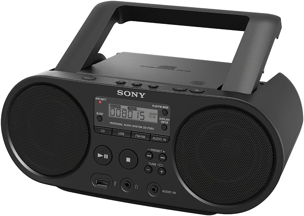 Portable CD Boombox Player with AM/FM Radio and USB Playback K55567