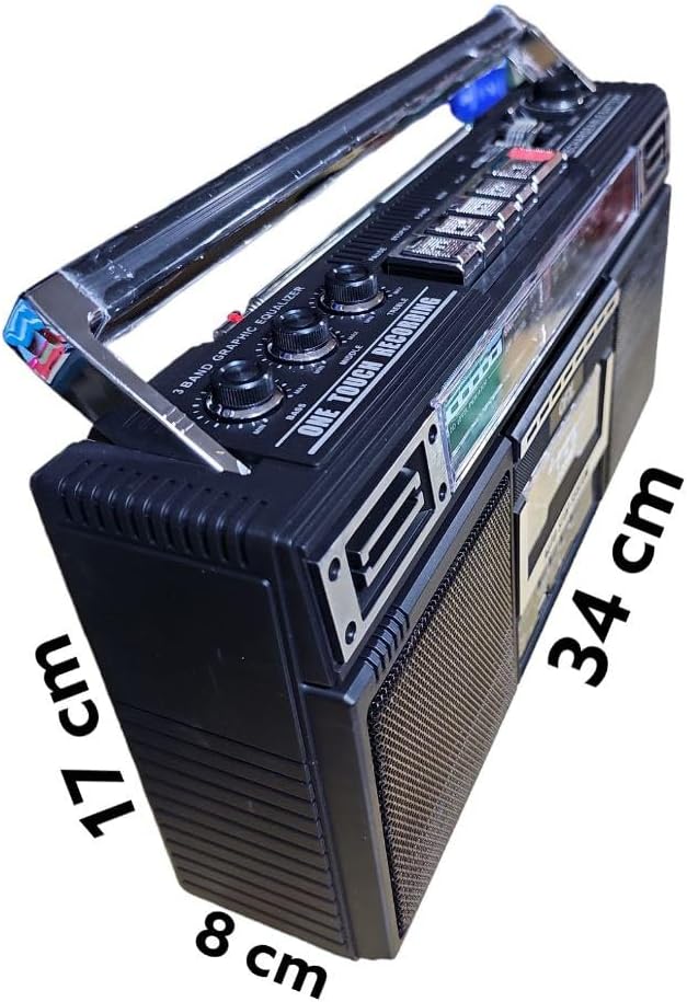 Rechargeable AM/FM/SW Radio Boombox with Bluetooth and USB Recording M980