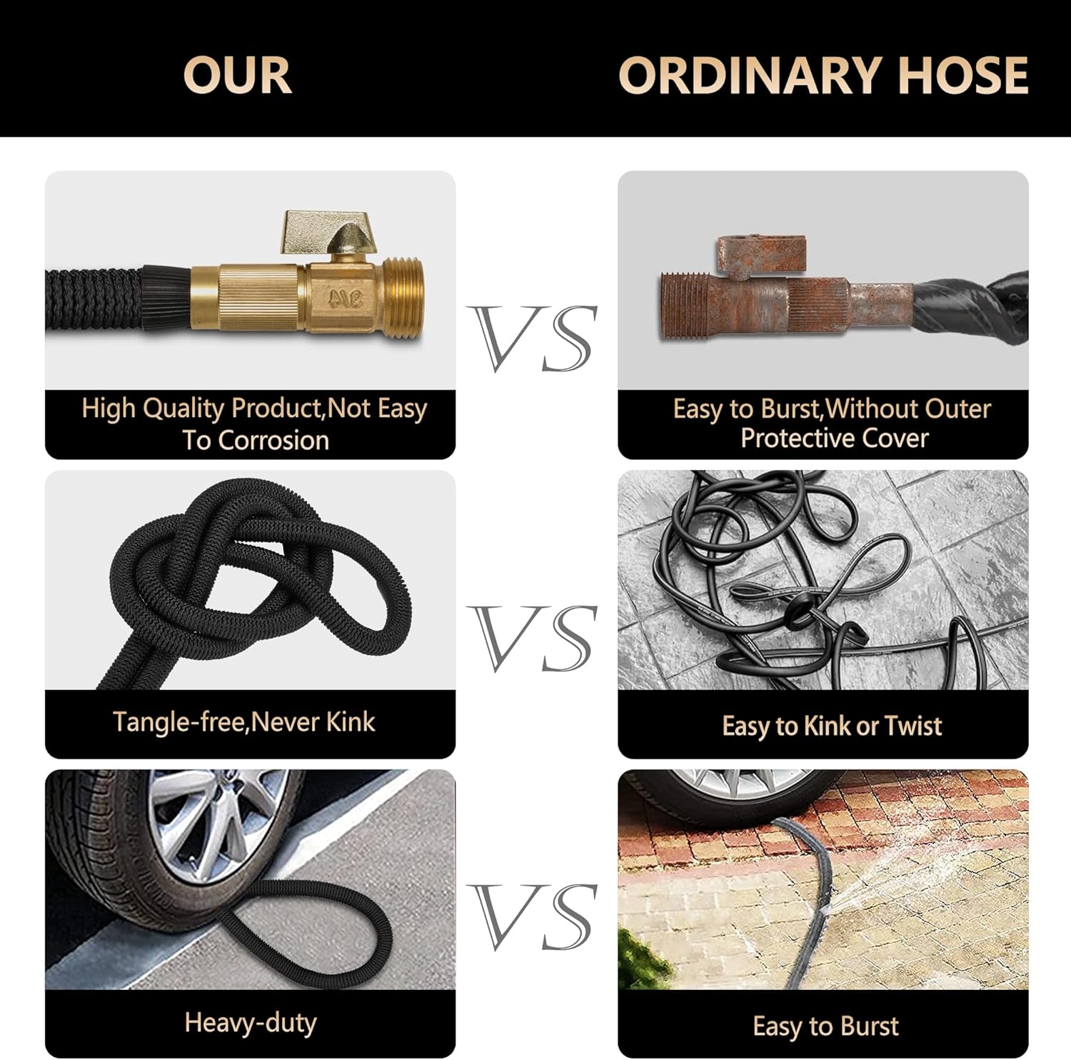 Expandable Garden Hose with 10 Spray Nozzle Y655283