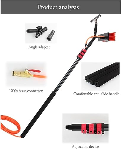 Water Fed Telescopic Window Cleaning Pole Kit with Squeegee Brush R99838