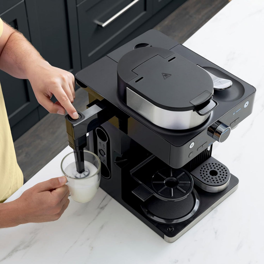 Espresso & Coffee Barista System with Ristretto Function, Single-Serve & 12-Cup Carafe, Built-in Frother A553936