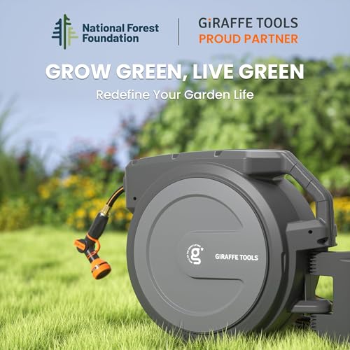 Retractable Garden Hose Reel 78ft, Wall Mounted with 180° Swivel Bracket S263