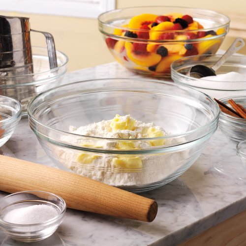 Stackable 9-Piece Glass Bowl Set, Clear F25155