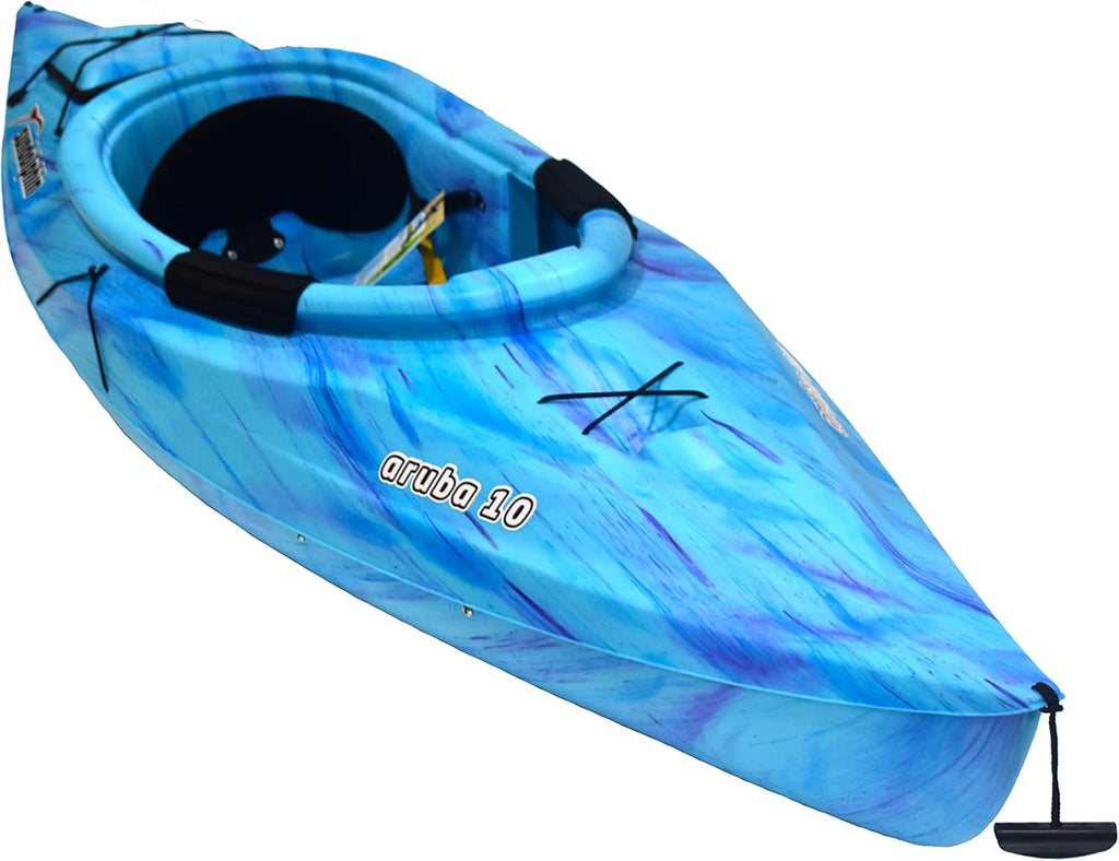 Aruba 10 SS Sit in Kayak, 1 Person Fishing Kayak for Adults, Lightweight Recreational Kayak 1 Paddle, Carries Weight Up to 250 lbs (Ocean Berry-10ft)