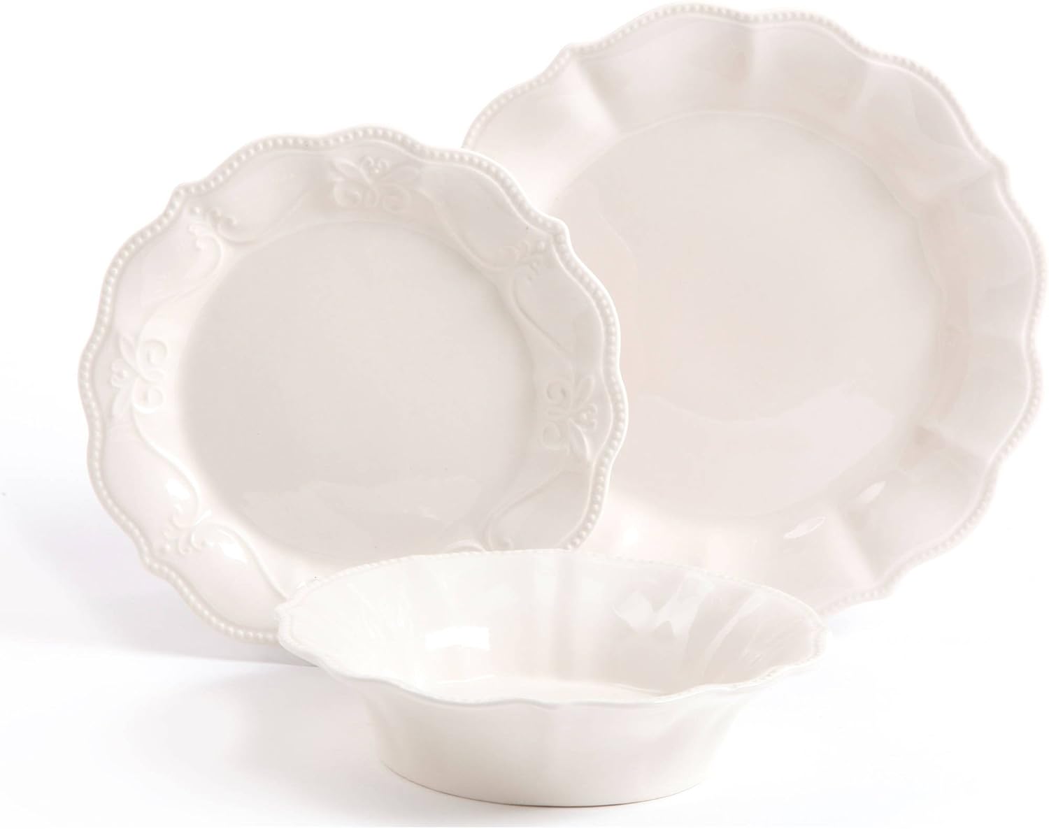 The Pioneer Woman Paige 12-Piece Dinnerware Set (Linen)