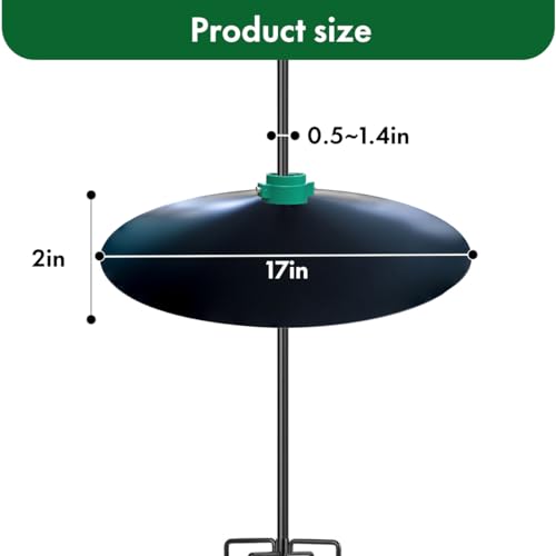 Metal Squirrel Baffle for Bird Feeder Pole, Extra Large, Black M374
