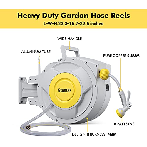 Retractable Garden Hose Reel, Heavy Duty, Wall Mounted H9826