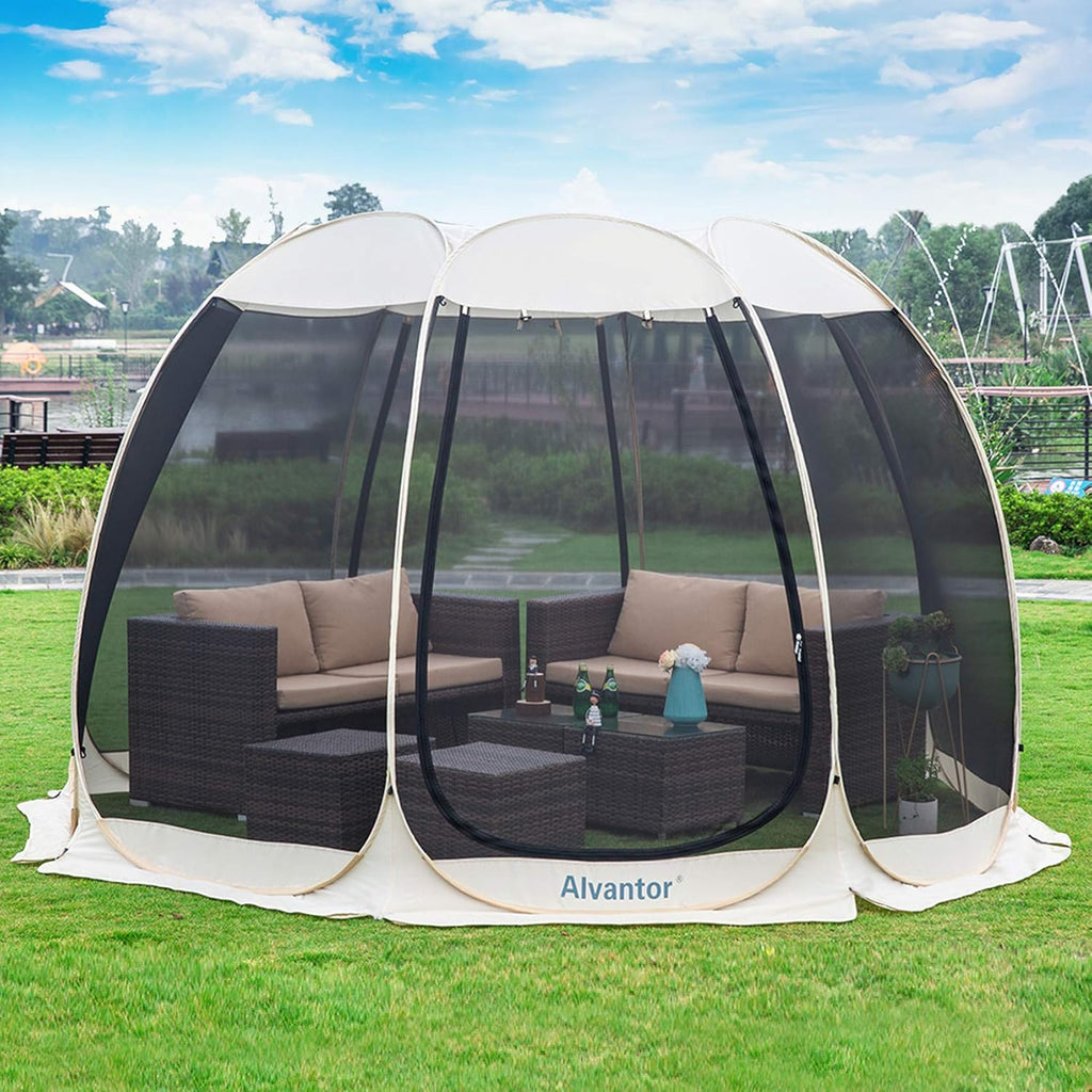 Pop Up Camping Screen House Tent with Mesh Walls, Beige U448