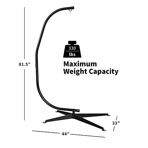 Hammock Chair Stand Only, Heavy-Duty Steel, 330 LBS Capacity, Indoor Outdoor, Black E6529