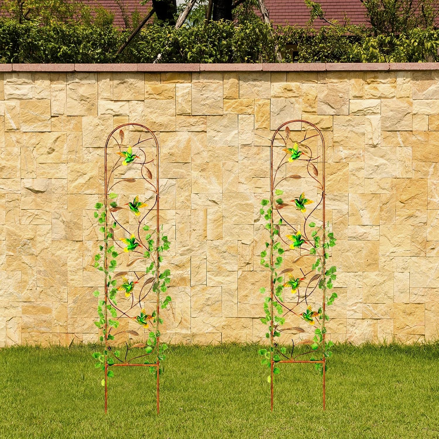 Metal Garden Trellis 60 Inch for Climbing Plants Outdoor I411