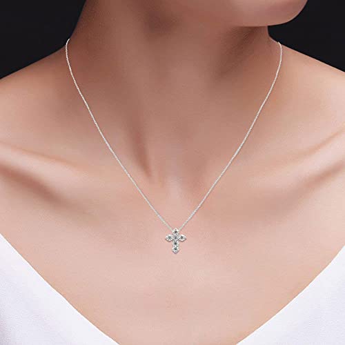 1/2 Carat Round Cut Moissanite Cross Pendant Necklace with 18" Chain F611