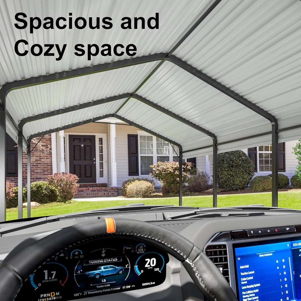 Heavy Duty Galvanized Metal Carport for Car, Boat and Truck Y817