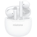MIATONE London Wireless Earbuds, Bluetooth 5.3 Ear Buds 50H Playtime with Charging Case, Built-in Microphone for Phone Calls, Semi-in-ear Ear Buds Earphones - White