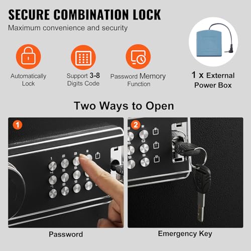 Gun Safe with Digital Keypad, Tall Rifle Storage Cabinet with Removable Shelf H5060