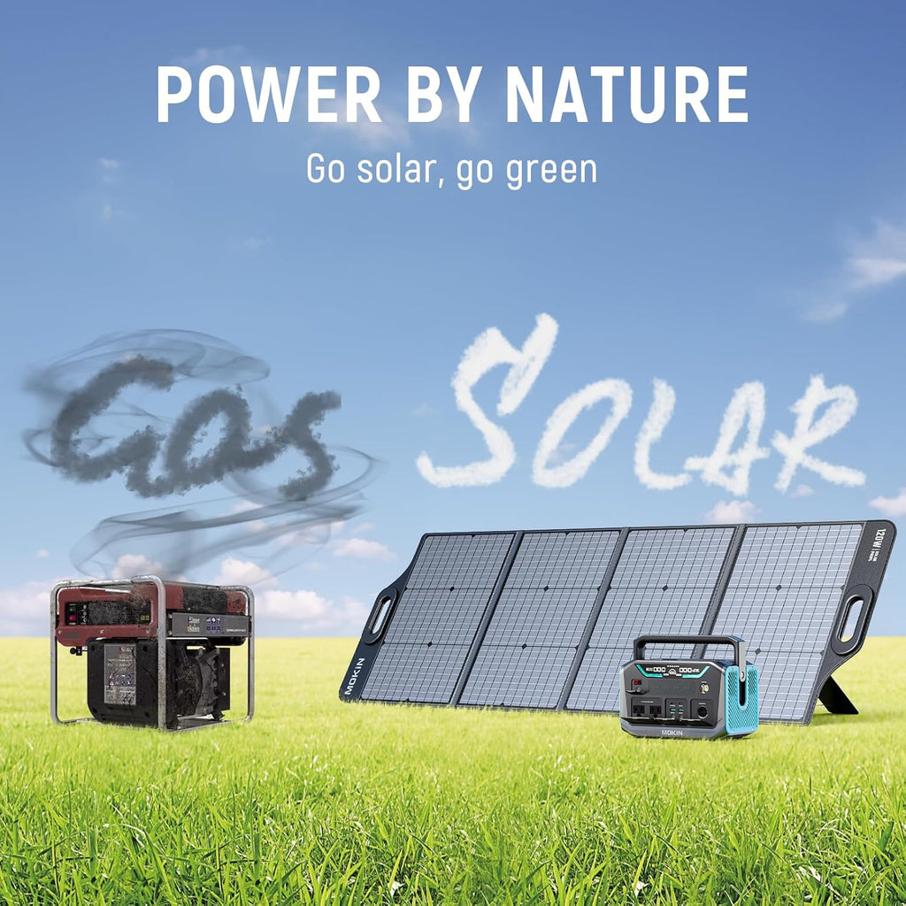 300W Portable Power Station with 120W Foldable Solar Panel for Camping and Outages B97807