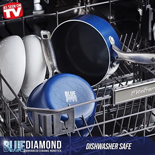 Diamond Infused Ceramic Nonstick Saucepan Pot Set, 1 & 2 Quart, Dishwasher Safe C5368