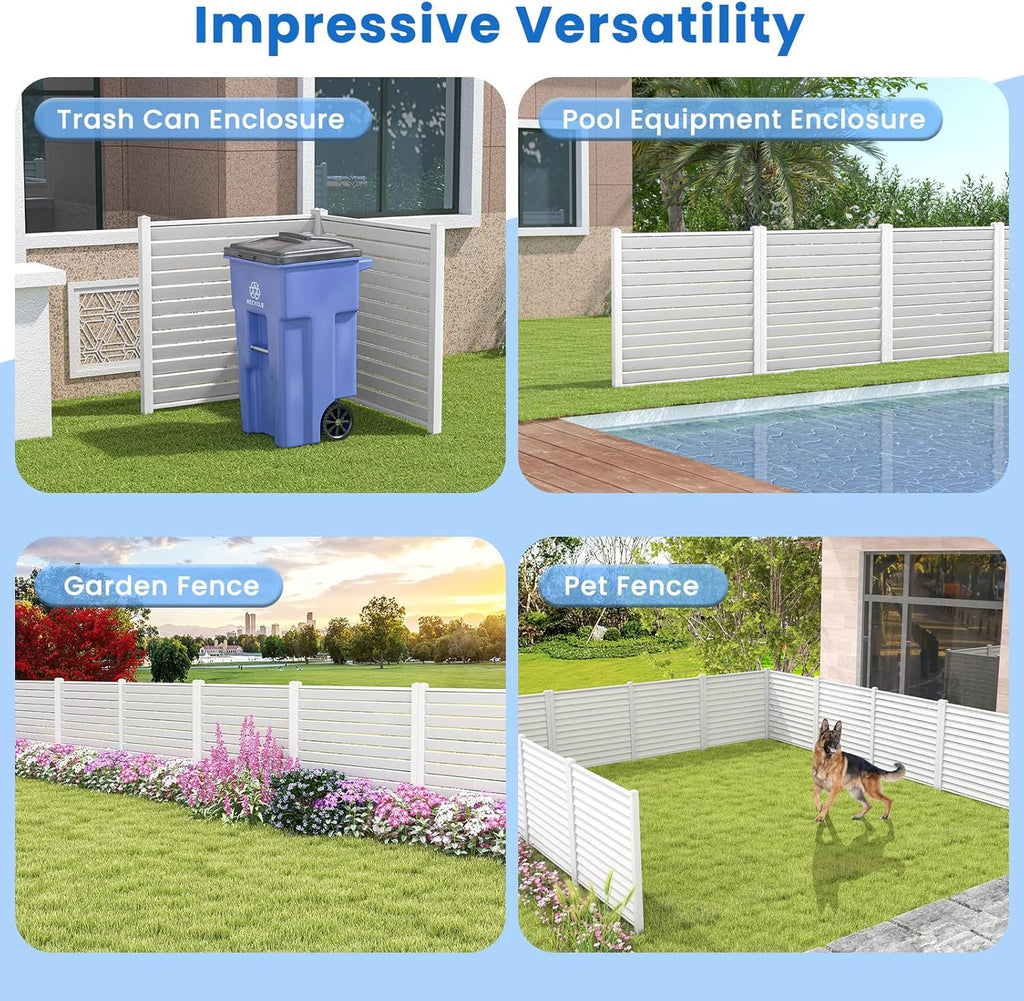 Air Conditioner Fence 2 Panels - 44"W x 45"H Outdoor Privacy Screen with Metal Stakes R881