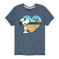 HYBRID APPAREL - Peanuts - Summer Edition - Snoopy Hearts The Beach - Toddler & Youth Short Sleeve Graphic T-Shirt