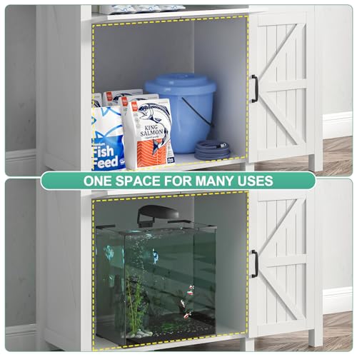 Aquarium Stand with Charging Station and Storage Cabinet E930