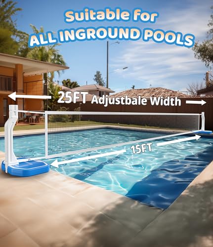 Swimming Pool Basketball & Volleyball Game Set with Hoop, Balls, Net, and Pump H4212