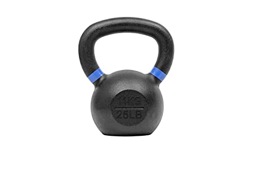Tru Grit Fitness Cast Iron Kettlebell Weights – Easy Grip Handle – Powder Coated – Home Gym Equipment – Available Weight Sizes: 10, 12, 15, 20, 25, 26, 30, 35, 44, 53, 62, 70 lbs