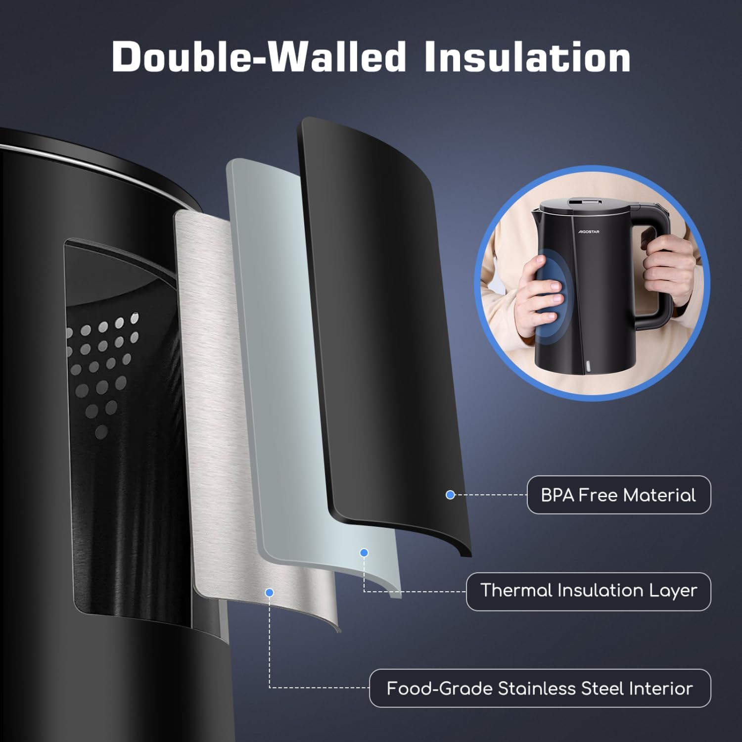 Electric Kettle 1.7L with LED Illuminated Glass and Stainless Steel Interior P499050
