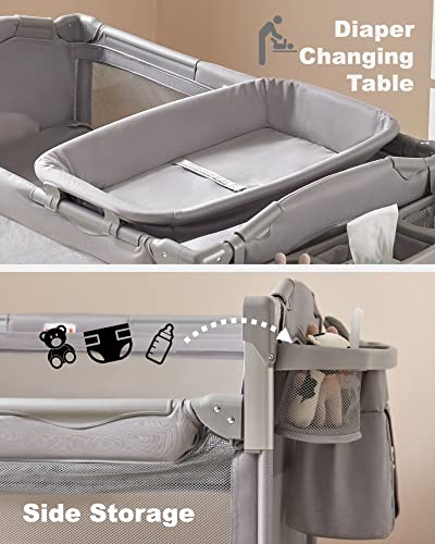 4 in 1 Baby Bassinet Bedside Sleeper with Changing Table S335706