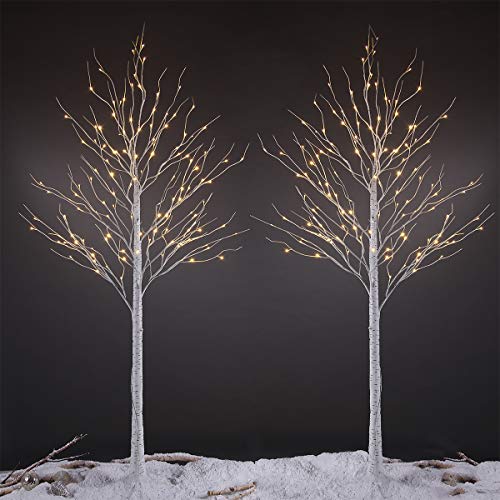 Birch Tree with 48 LED Lights, Warm White, Indoor and Outdoor Y53055