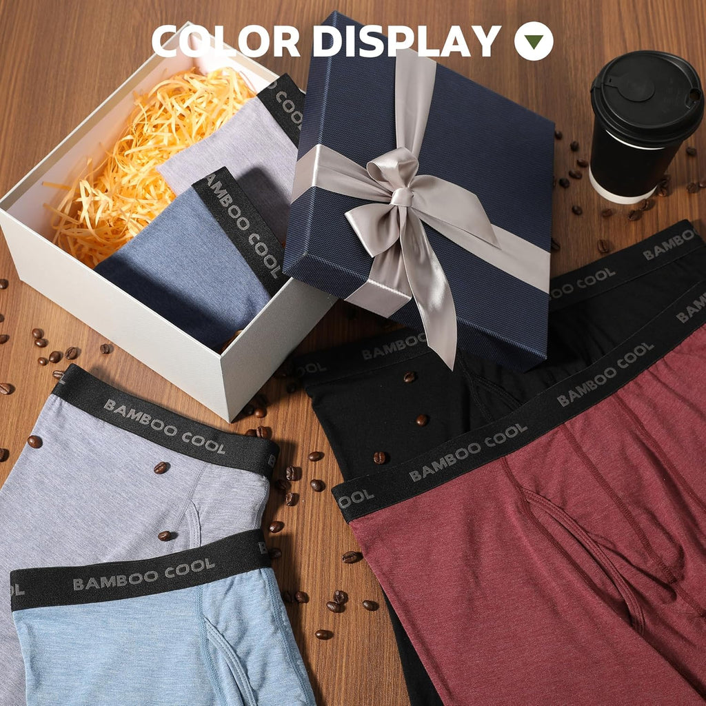 Men’s Bamboo Viscose Boxer Briefs 4 Pack T525
