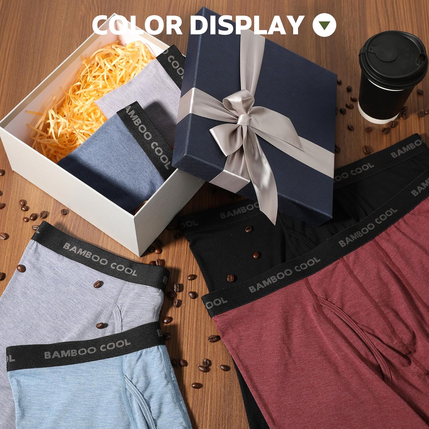 Men’s Bamboo Viscose Boxer Briefs 4 Pack T525