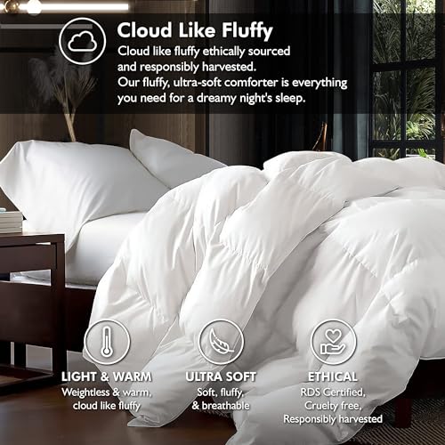 Oversized King Goose Down Fiber Comforter Duvet with Egyptian Cotton Cover V6091