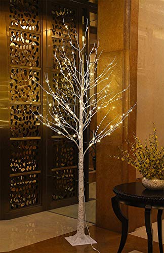 Birch Tree with 48 LED Lights, Warm White, Indoor and Outdoor Y53055