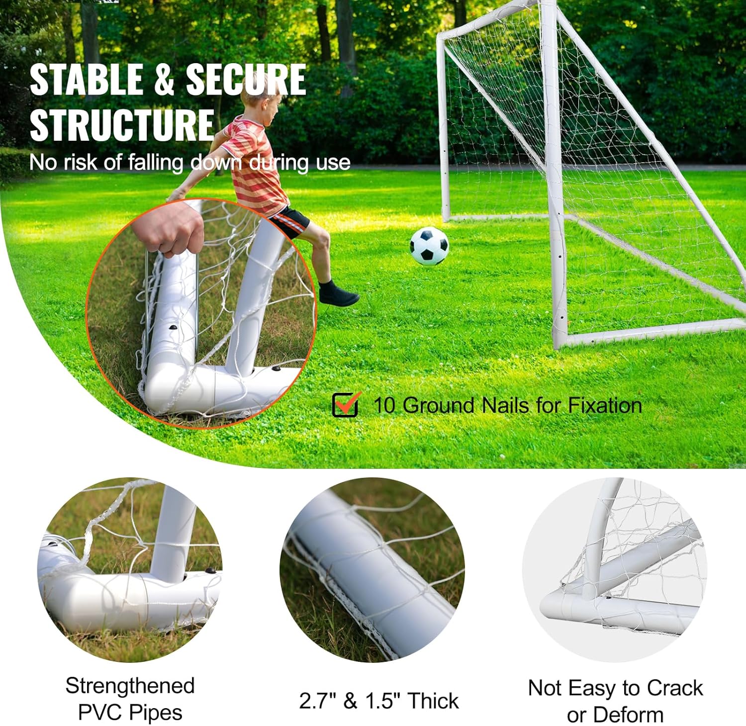 Portable Soccer Goal 12x6 ft with Carry Bag G673
