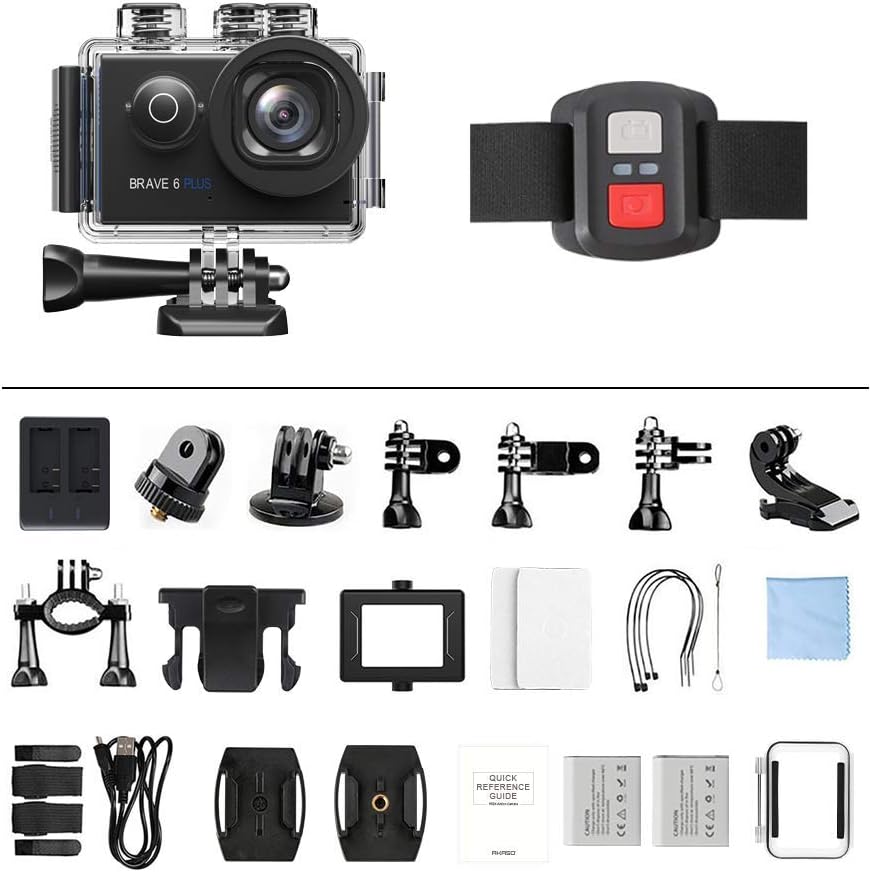 4K30FPS 20MP WiFi Action Camera with Touch Screen EIS 4X Zoom and Underwater Capability Y5045