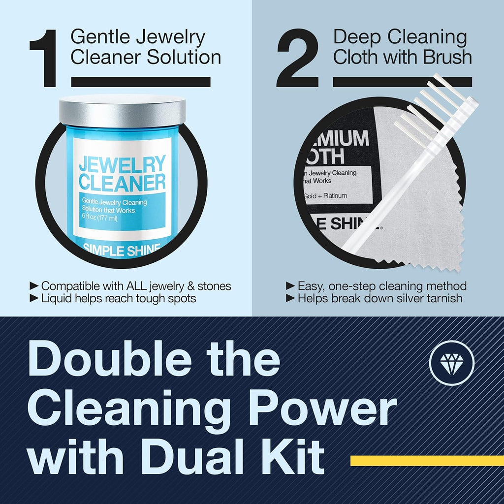 Jewelry Cleaning Kit with Polishing Cloth and Cleaner Solution M9220