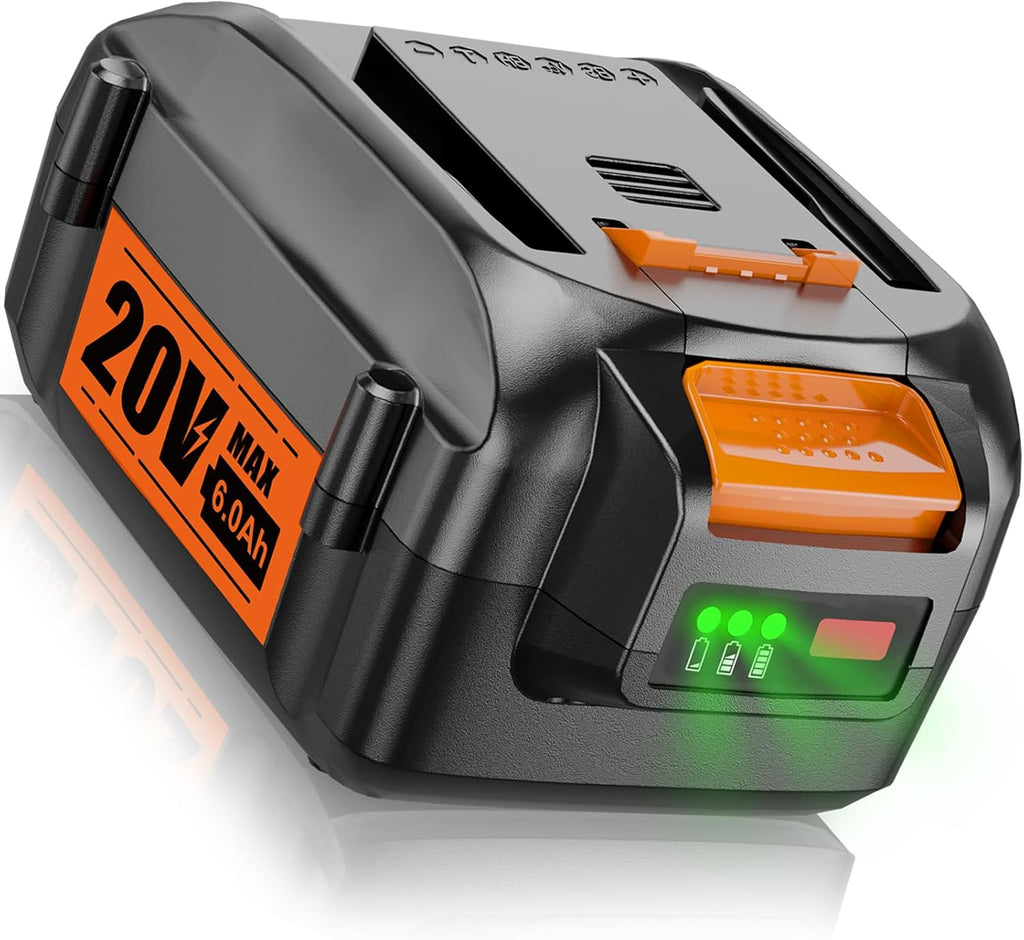6.0Ah WA3520 20V Battery Replace for Worx 20V Battery WA3520 WA3525 WA3575 Battery for Worx WG151s, WG155s, WG251s, WG255s, WG540s, WG545s, WG890, WG891