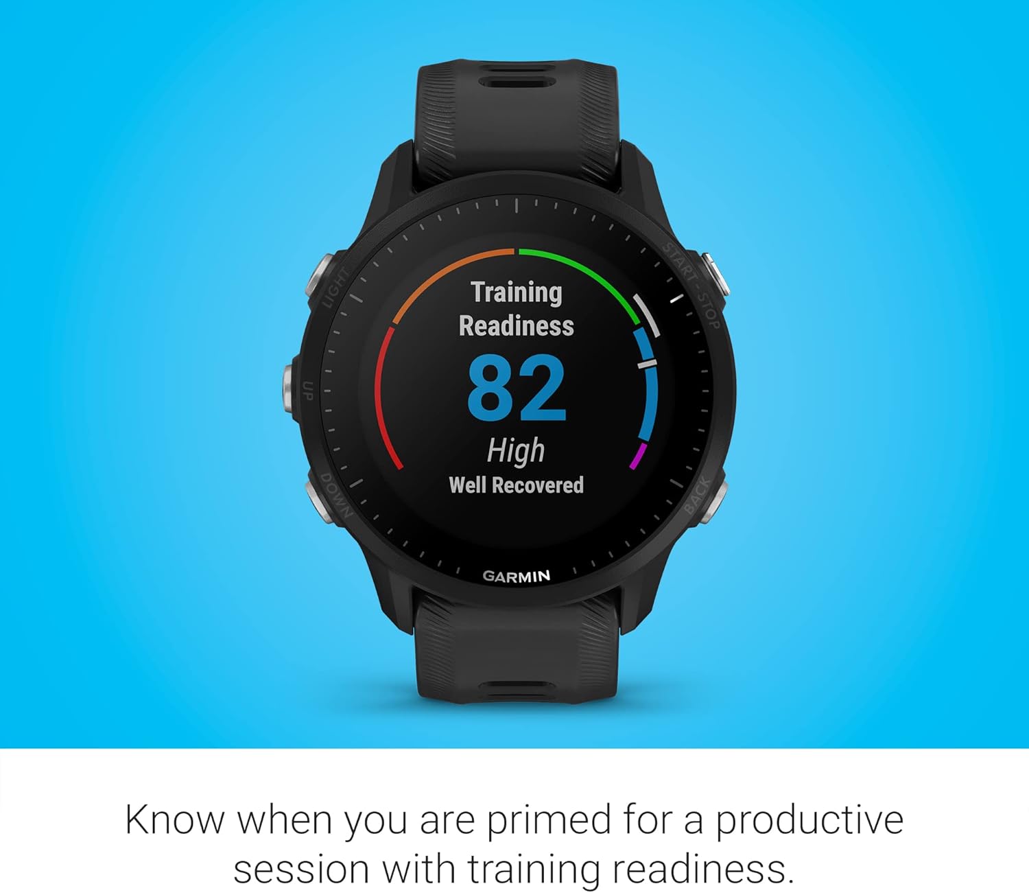 GPS Running Smartwatch for Triathletes, Long-Lasting Battery, Black W58135