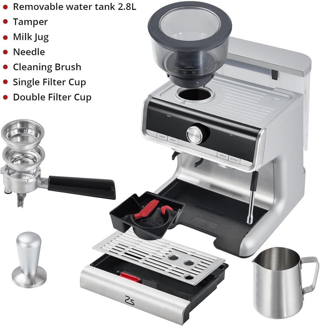 Espresso Maker 20 Bar, 2.8L, Stainless Steel B9588